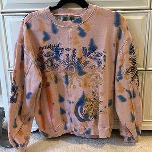 Urban outfitters Pink tie dye “everything is connected” crewneck sweatshirt